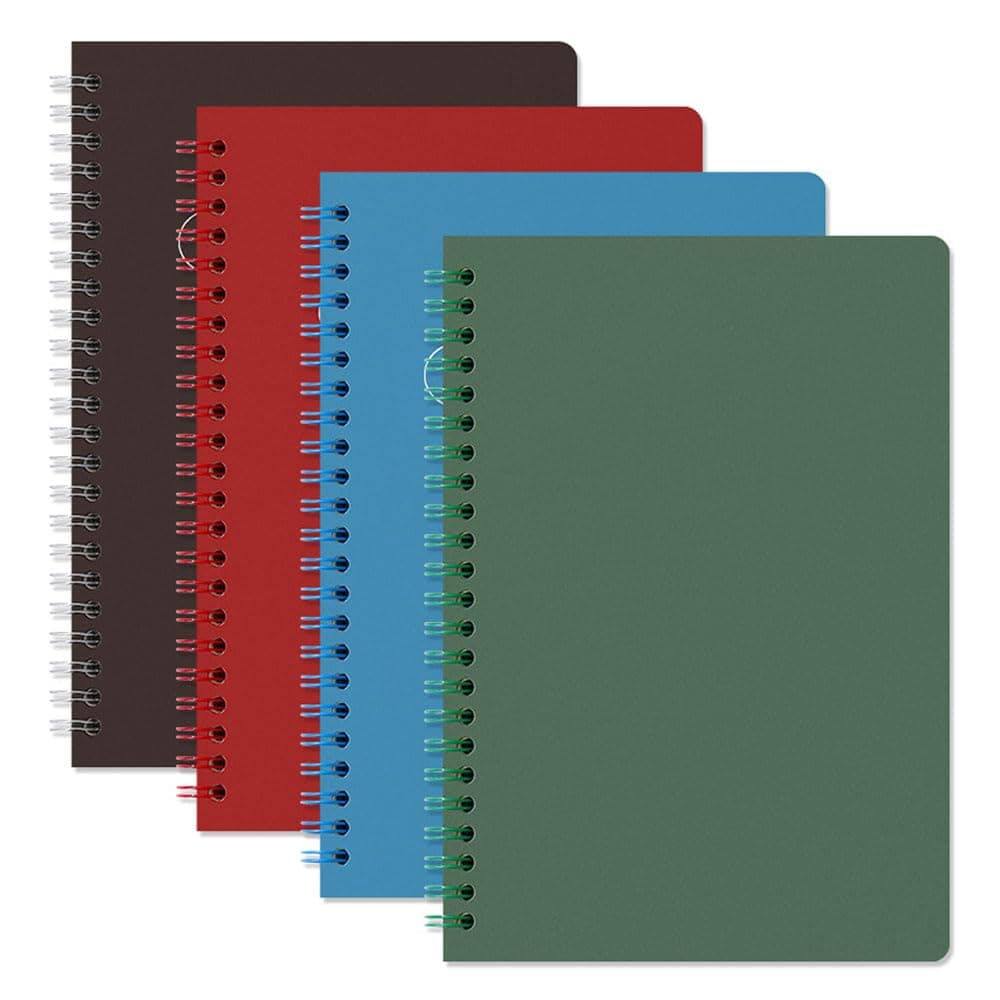 4 Pack A5 Spiral Notebooks, College Ruled with 80 Thicken Sheets, Twin-Wire Binding & Durable Covers, 8.3x5.7in Portable Lined Journals for Office, Study & Note-Taking, Draft Paper