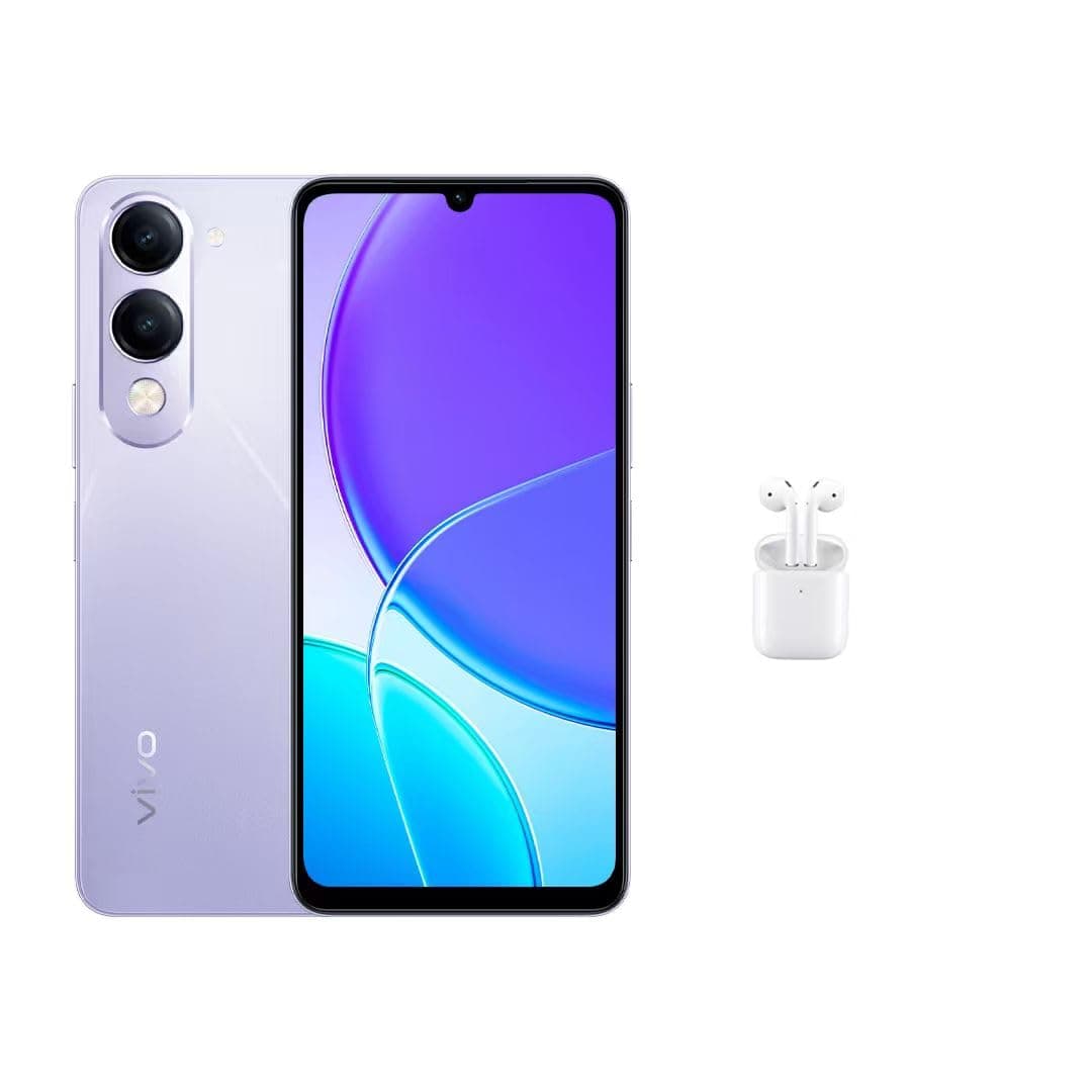 vivo Y19s 5G AI Purple 4GB RAM, 128GB)| 50MP Camera | 6.68 HD+ Display| IP64, SGS Military-Grade | Dual Speakers | 44 W Charger with TWS - Middle East Version