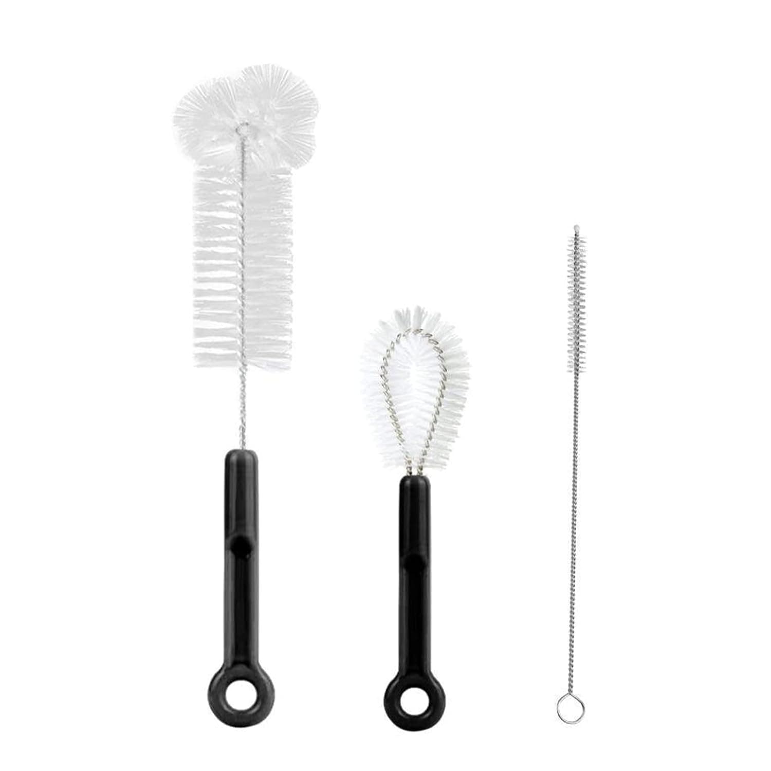 3-Pack Bottle Cleaning Brush Set, Long Water Bottle Brush, Straw Cleaner & Lid Brush, Long-Handled 3-in-1 Stainless Steel Bottle Brushes, for Baby Bottles, Travel Mugs, Narrow Spaces, Pipes & More