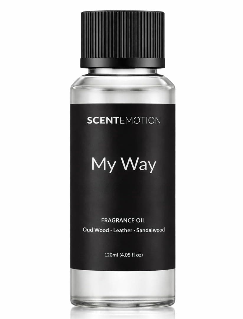 Hotel Scents My Way 120mL Essential Oil Scent for Diffusers - Lemon, Comforting Sandalwood, Warm Cedarwood & Iris - Oil Blends for Aromatherapy - Home Luxury & Hotel Scent Collection | Cardamom, leather, lemon and iris notes, elegant woody-citrus aroma, for cold-air, waterless and ultrasonic diffusers