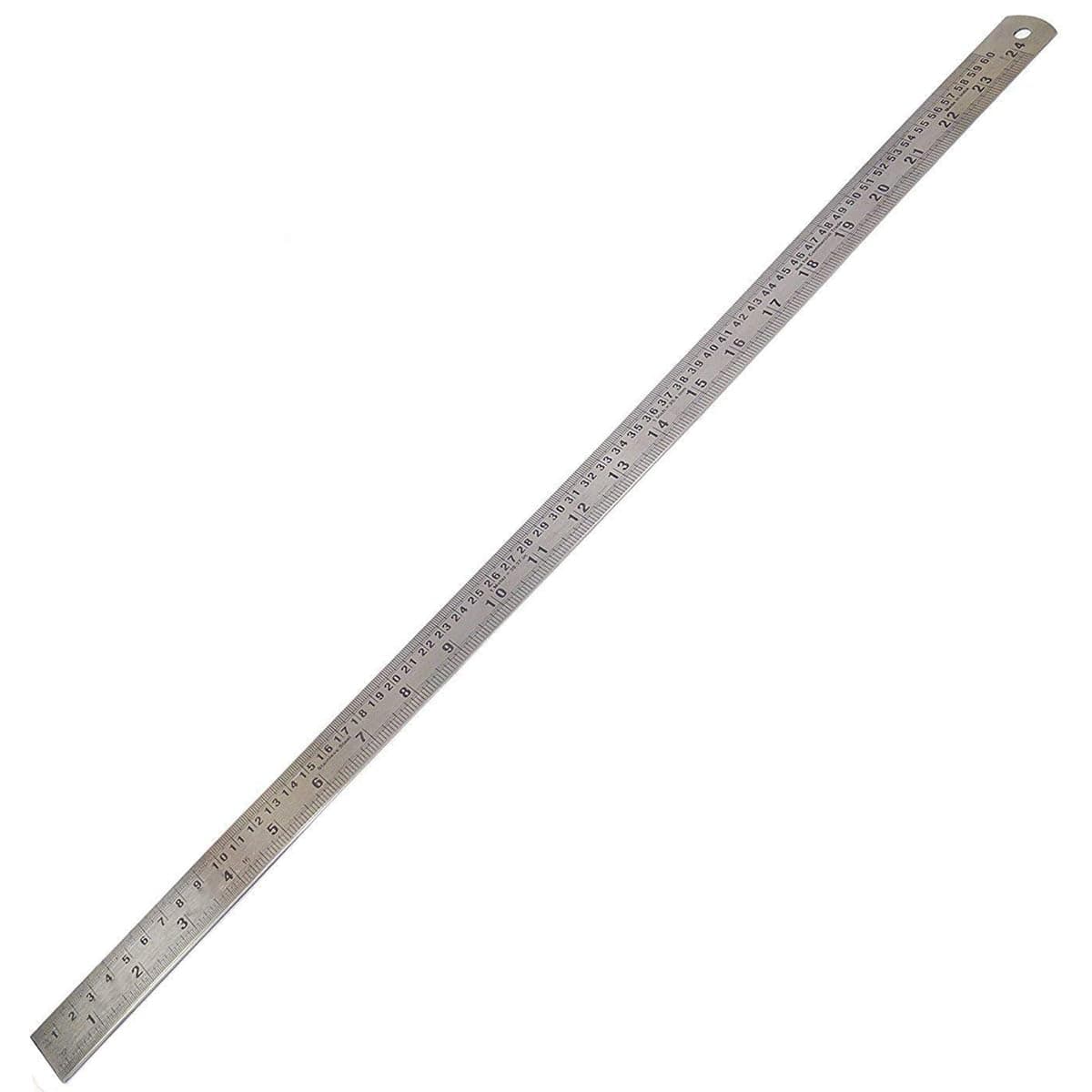 RACO Uken Stainless Steel Ruler | Heavy-Duty SS Scale with Conversion Table for School, Office, Home, Architects, Engineers, and Craft Supplies (24 inch, 60 cm)