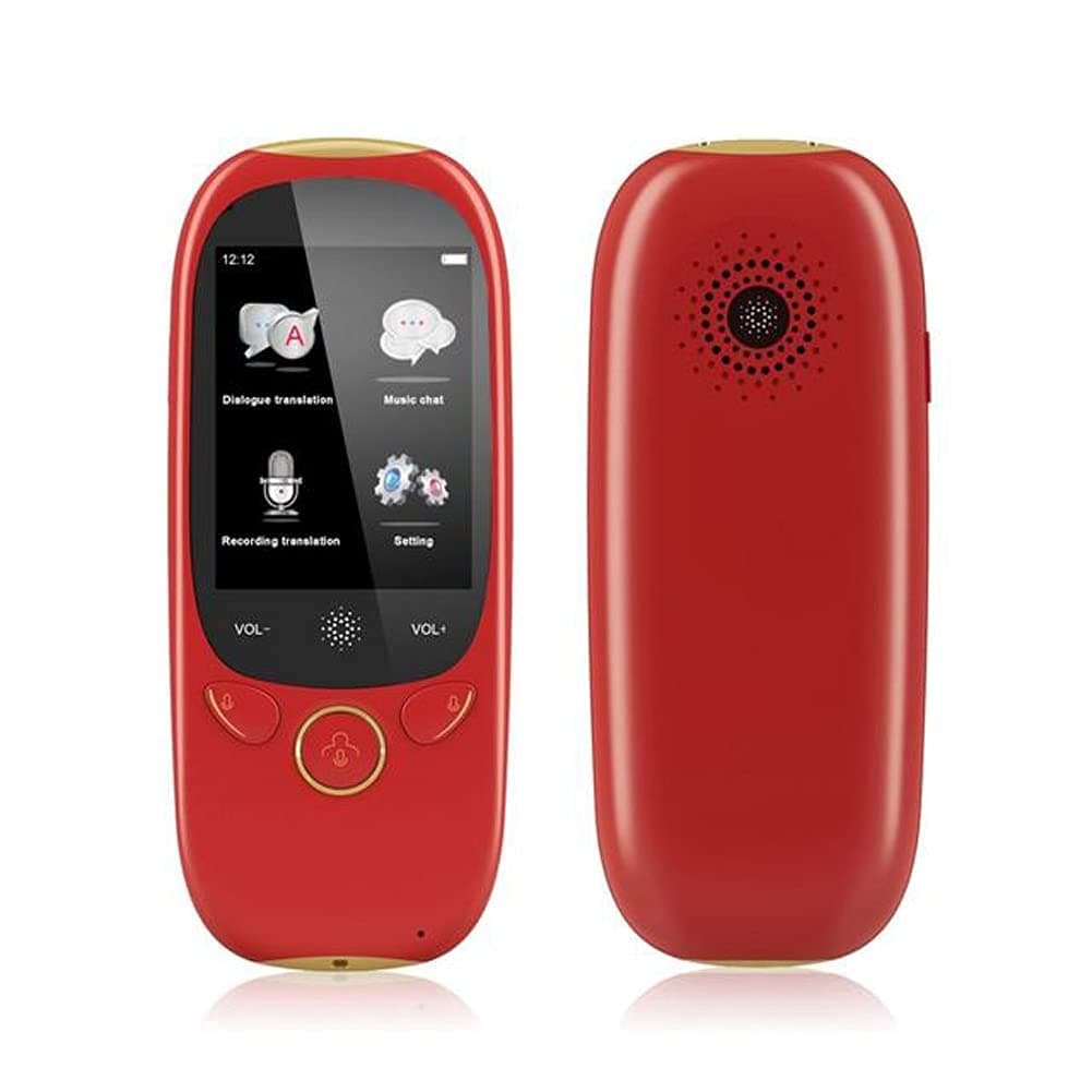 Jiulnn K1 2.0 Inch Screen Voice Translator Smart Business Travel AI Translation Machine 512MB+4GB 45 Languages Translator (Color : Red)