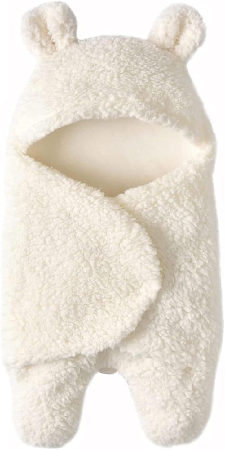 Baby Swaddle Blanket, Boys Girls Cute Cotton Plush Receiving Blanket Soft Newborn Sleeping Wraps for Infant 0-6 Months,Brown