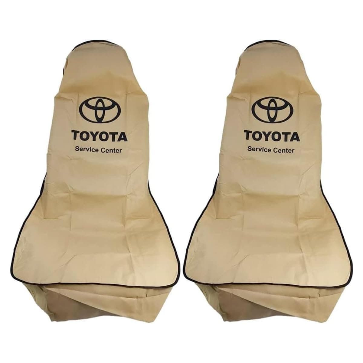 T0Y0TA Universal Car Seat Covers - 2 Pc Set, Car Care Product Set, Heavy-Duty Protection from Dust & Dirt, Stain-Resistant Fabric, Seat Protector for Cars, Trucks, SUVs - Beige, Car Seat Cover