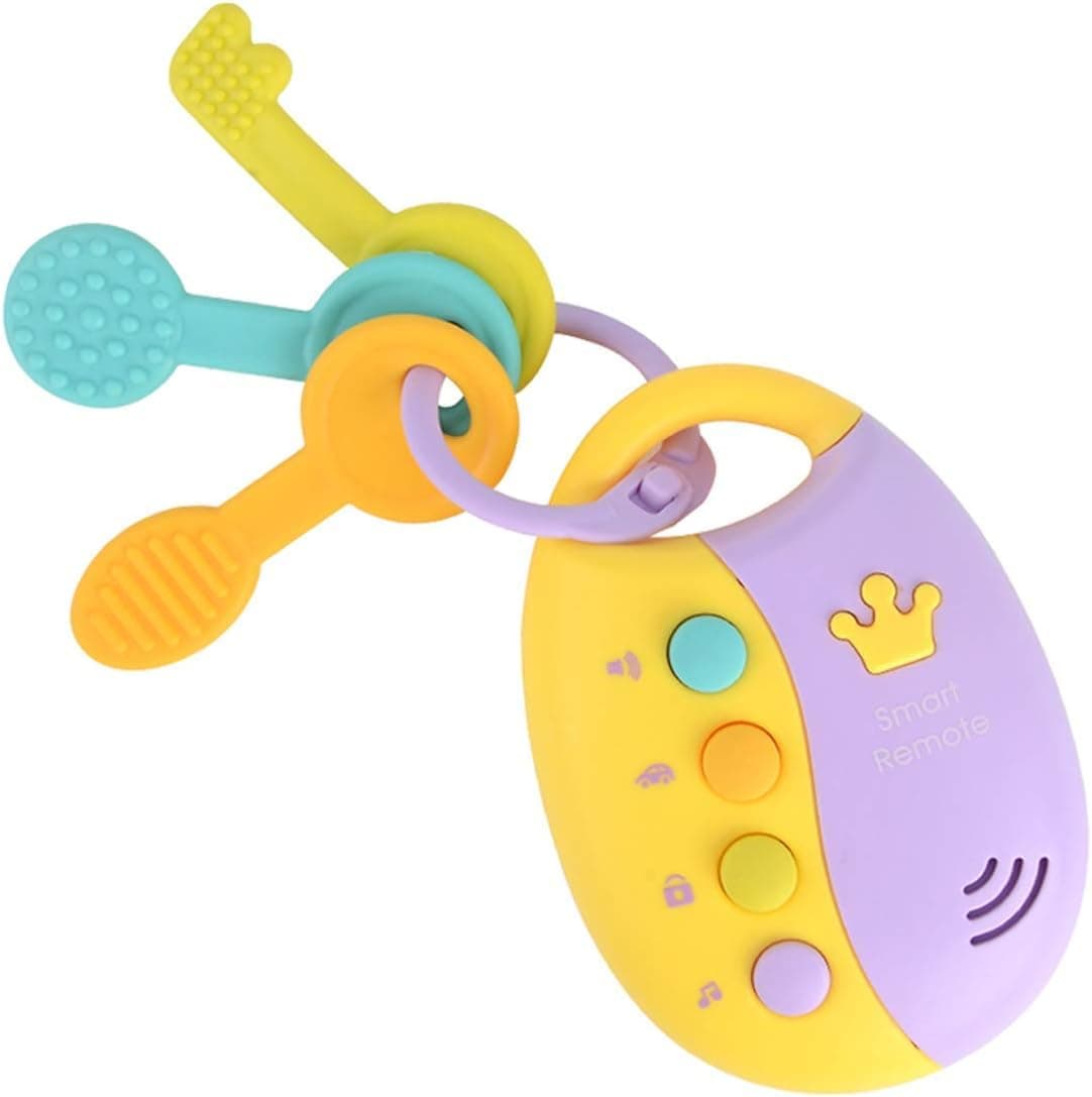 Huanger Baby Musical Smart Car Remote Key with Light and Sound,Early Educational Learning Teething Play Toys for Kids 6 Months and Up (Key)