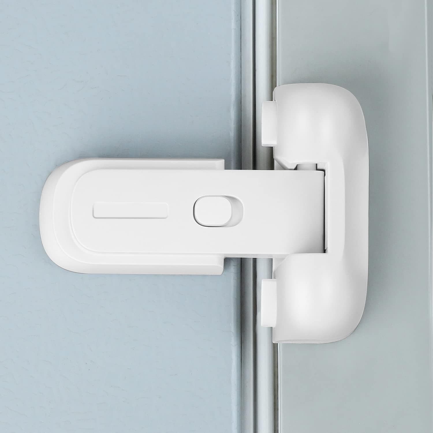 Bukela Updated Baby Safety Proof Fridge Latch Lock, Keep Door Closed, Childproof Refrigerator Freezer Door Lock for Toddlers and Kids, No Tools Need or Drill, White