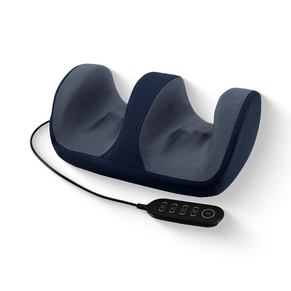 Electric Foot Massager with Heat, Portable Shiatsu Massage Machine with Remote Control, 3 Modes for Kneading, Rolling & Pressing, Adjustable Intensity for Feet & Calves