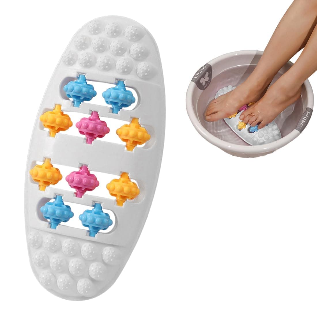 Dual Foot Massager, Massage Roller, Foot Massage for Plantar Fasciitis Relief, Foot Pain Relief and Deep Relaxation