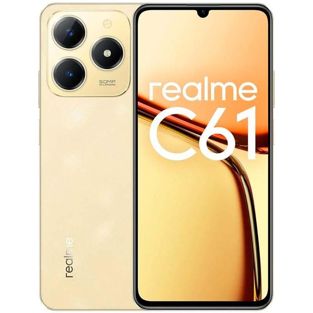 Realme C61 Dual-SIM 256GB ROM + 6GB RAM (GSM Only | No CDMA) Factory Unlocked 4G/LTE Smartphone (Sparkle Gold) - International Version