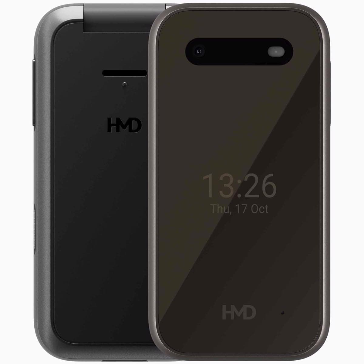 HMD 2660 Flip SINGLE SIM 128MB ROM + 64MB RAM (GSM Only|No CDMA) Factory Unlocked 4G/LTE Smartphone (Black) - International Version