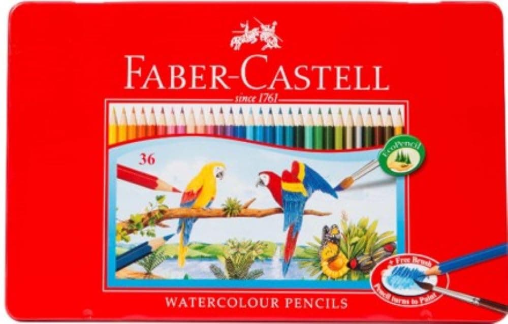 Faber Castell Water Color 36 Flat Tin Case