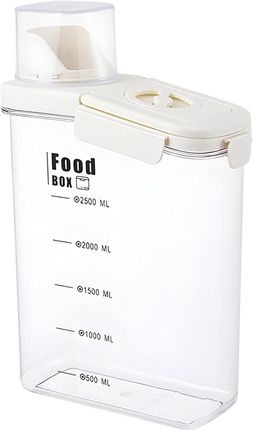 Rice Storage Container, Rice Dispenser Storage Containers, Rice Storage Bin, Clear Kitchen Pantry Food Storage Container, Dry Food Dispenser, Plastic Rice Cereal Flour Holder, Airtight Food Storage