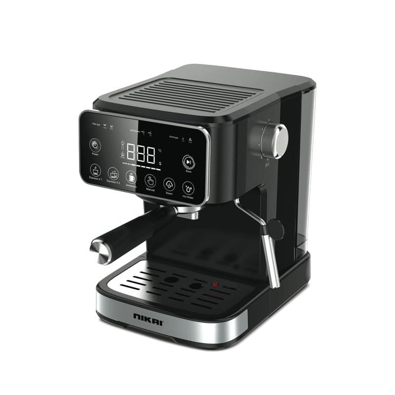 Nikai Espresso Coffee Machine – 20 Bar Powerful Italian Pressure Pump, 6 Preset Programs, Touch Panel, Digital Display, 1.5L Detachable Tank, 1100 Watts NCM8501P