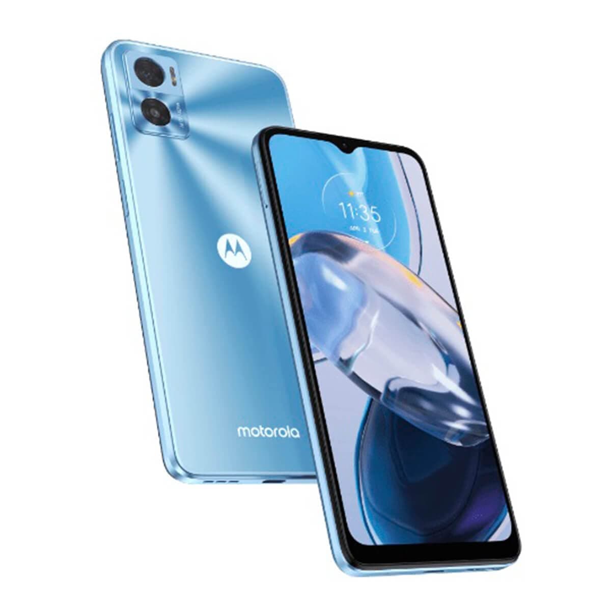 Motorola Moto E22 Dual-SIM 32GB ROM + 3GB RAM (Only GSM | No CDMA) Factory Unlocked 4G/LTE Smartphone (Crystal Blue) - International Version