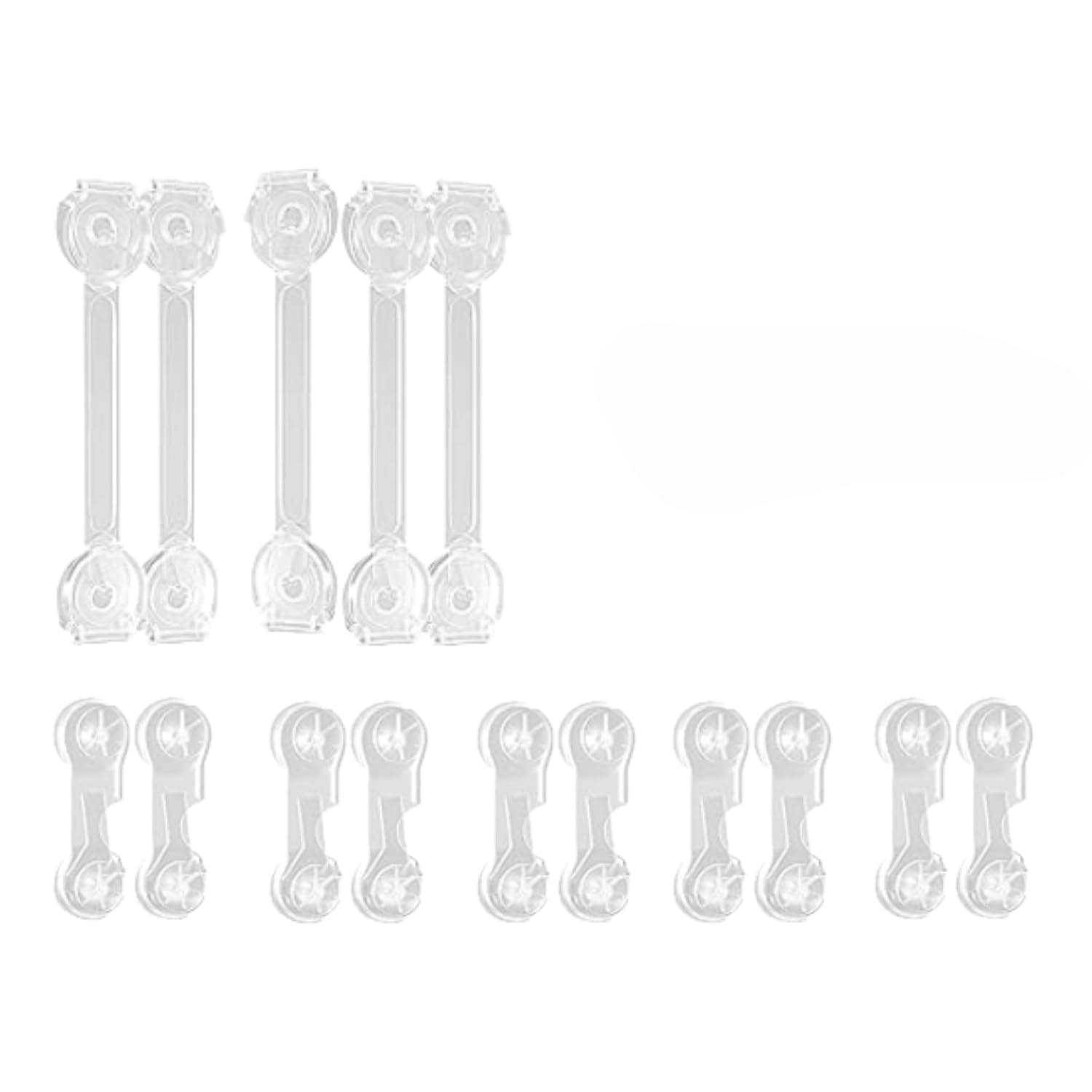 Kid Safety Locks Baby Proof Letches (15 Pack) for Cabinets, Drawers, Door, Fridge, Kitchen, Ovens, Toilet Seats, Dishwasher, 3M Adhesive No Drilling, Multi-Purpose Securing Locks, Transparent