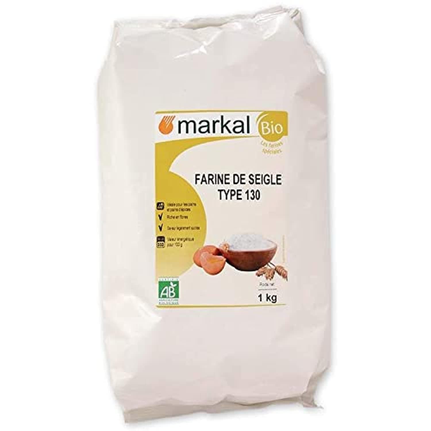 Markal Organic Rye Flour, 1Kg - Pack of 1