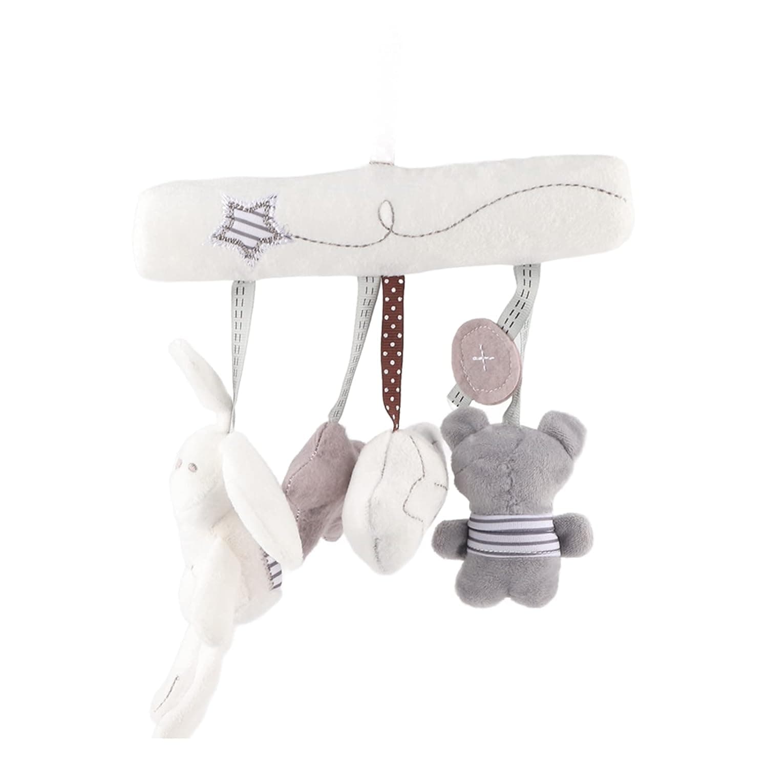 RiToEasysports Baby Stroller Hanging Toy with Star, Soft Plush Rattle for
