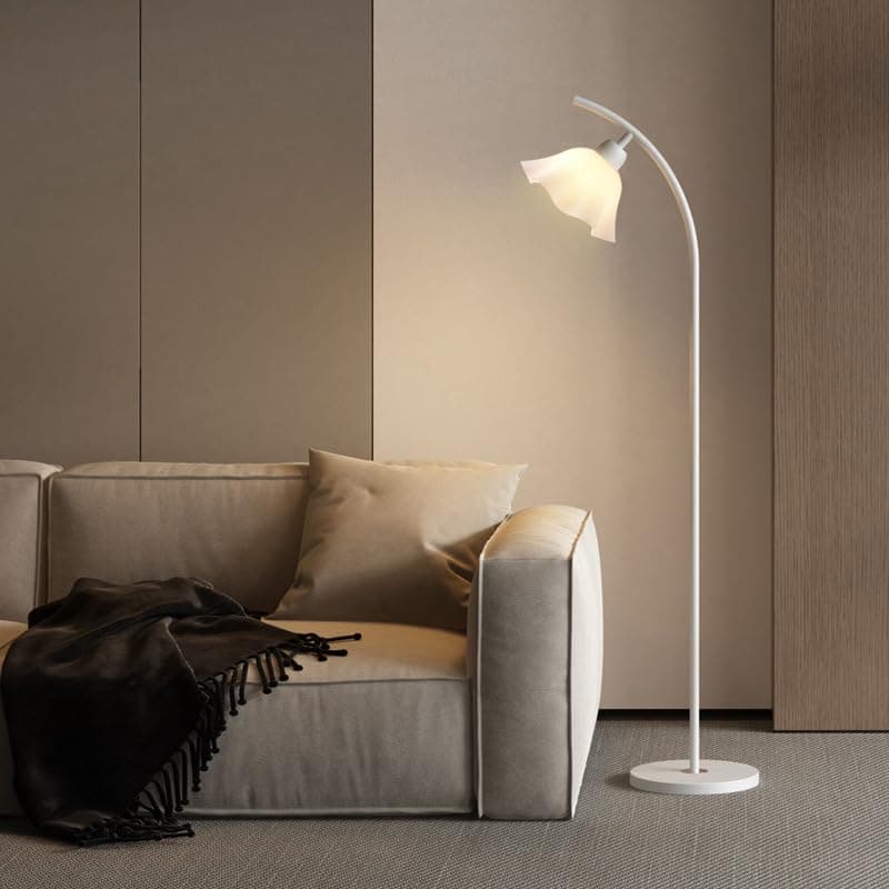 LinJie Floor Lamp,Petal Shape Standing Lamp, Minimalist Standing Lamp,for Living Room/Bedroom/Study Room(white pole)