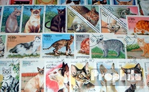 Prophila Collection Motivations 100 Different Cats Stamps (Stamps for Collectors) Cats/Big Cats (Lions/Tigers/Leopards...)