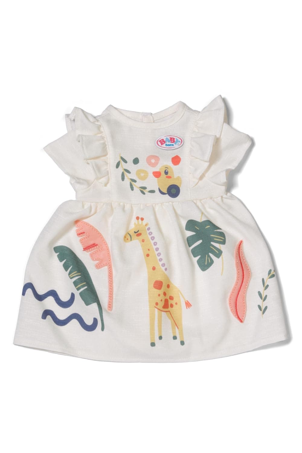 BABY born Jungle & Giraffe Print Ruffle Dress - High Quality Doll Accessories - Clothes Suitable for Dolls Size 43 cm