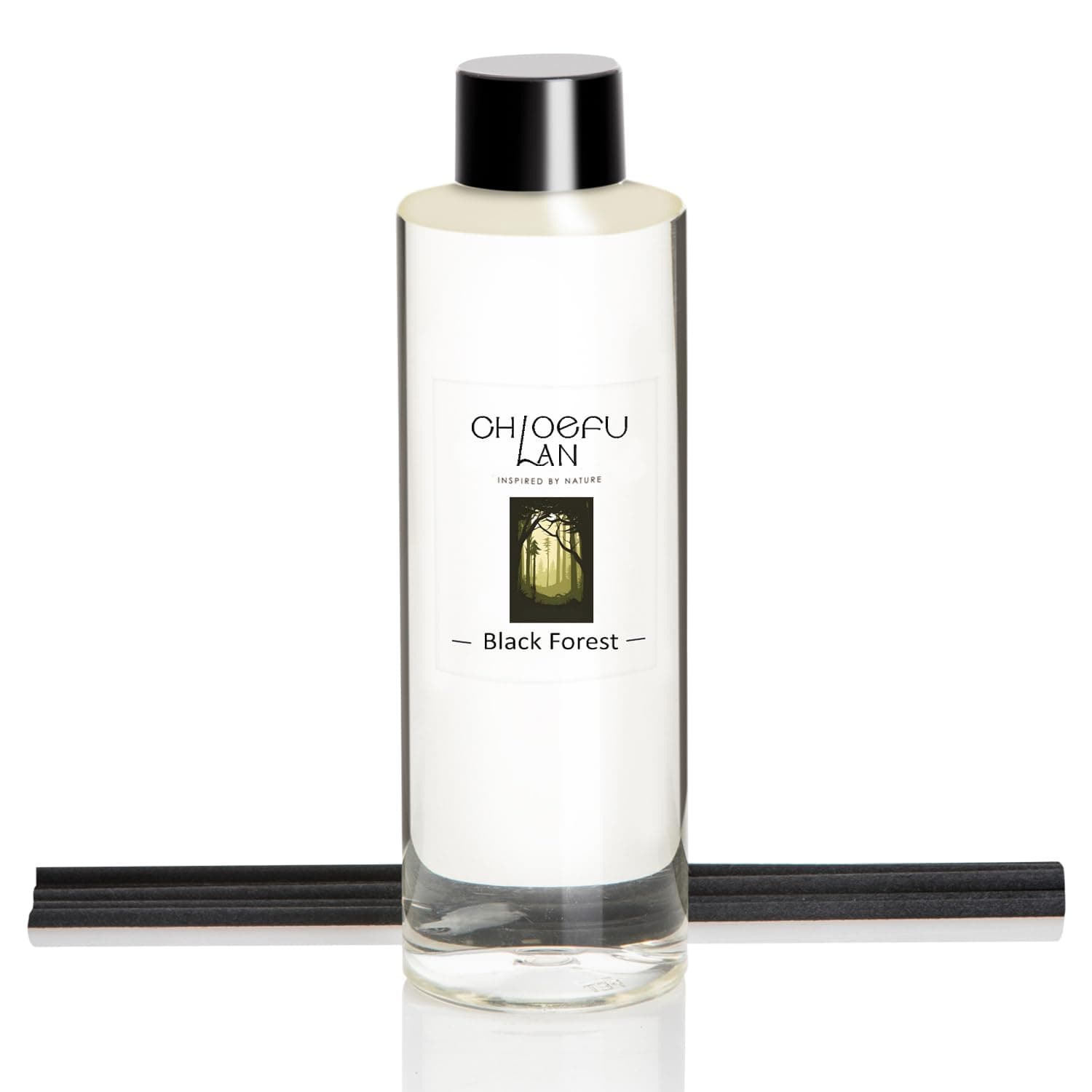 Chloefu LAN Black Forest Scented Oil Diffuser Refill 6.76 fl oz Natural Essential Oil, Aromatherapy, SPA and Home Decor for Men, 0% Alcohol, Unique Blend to Promote Sleep & Relieve Stress