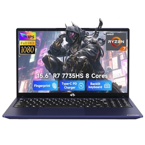 NIMO 15.6" IPS FHD Light Gaming Laptop, Ryzen 7 8745HS 32GB DDR5 RAM 1TB SSD (8C/16T, up to 4.9 GHz Beat R9 7940HS) Radeon 780M GPU 100W Type-C Backlit Keyboard Fingerprint for Students & Gamers | (Beat i7-12650H up to 4.75GHz) Radeon 680M, FHD 100W Fast PD for Business, Light Gaming & Remote Streaming, 2-Yr Warranty