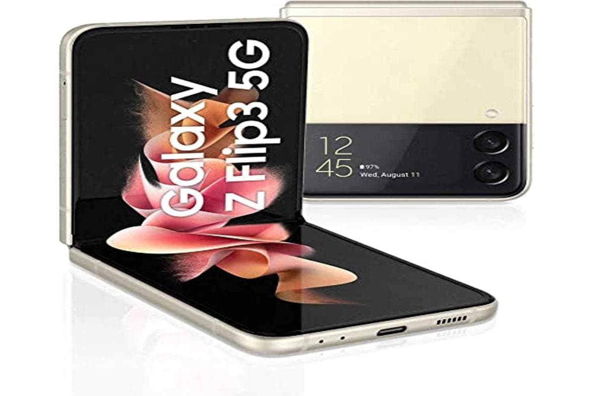 Samsung Galaxy Z Flip3 5G Single-SIM 128GB ROM + 8GB RAM (GSM Only | No CDMA) Factory Unlocked 5G Smart Phone (Cream) - International Version