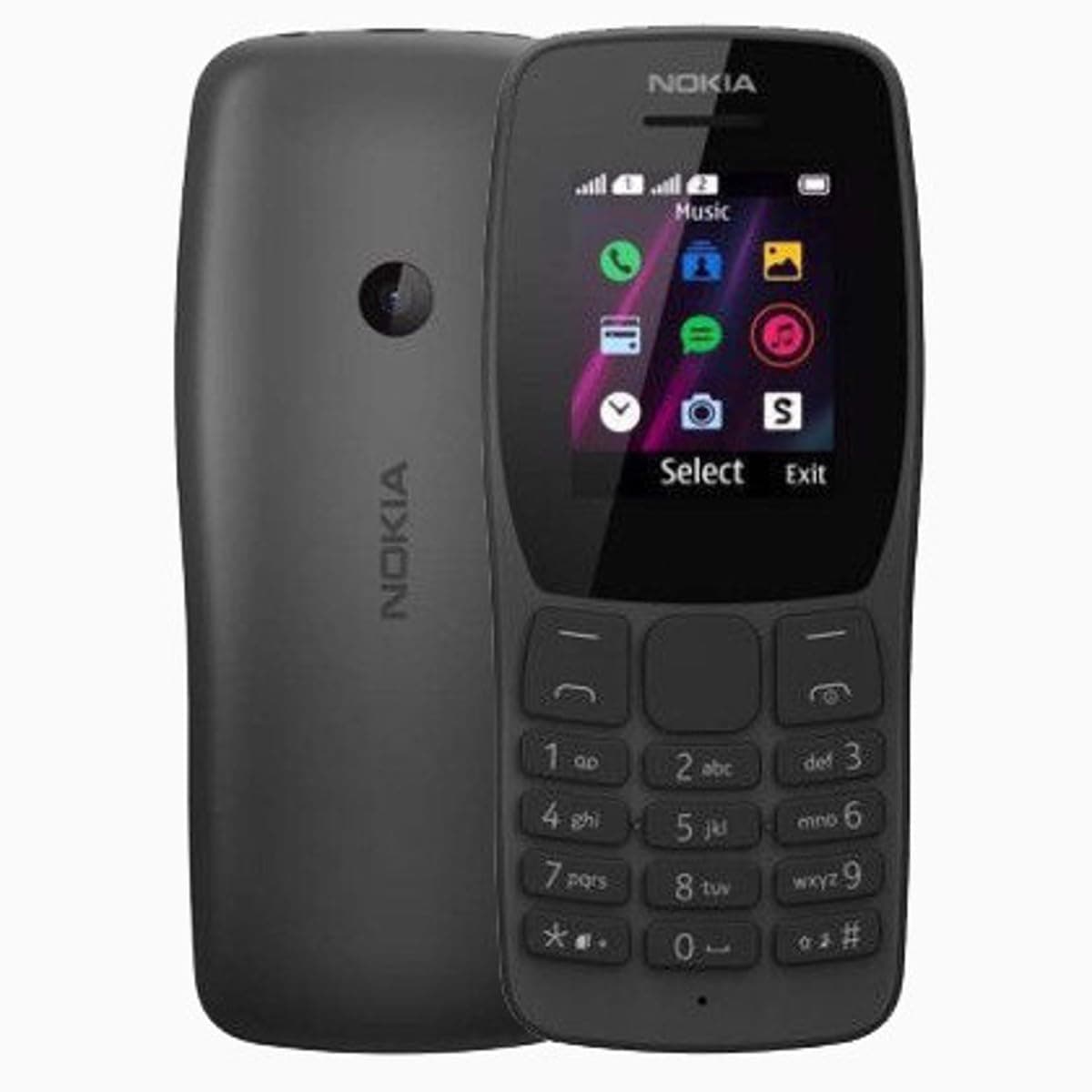 Nokia 110 (2019) DUAL-SIM 4MB (GSM Only | No CDMA) Factory Unlocked 2G Cellphone (Black) - International Version