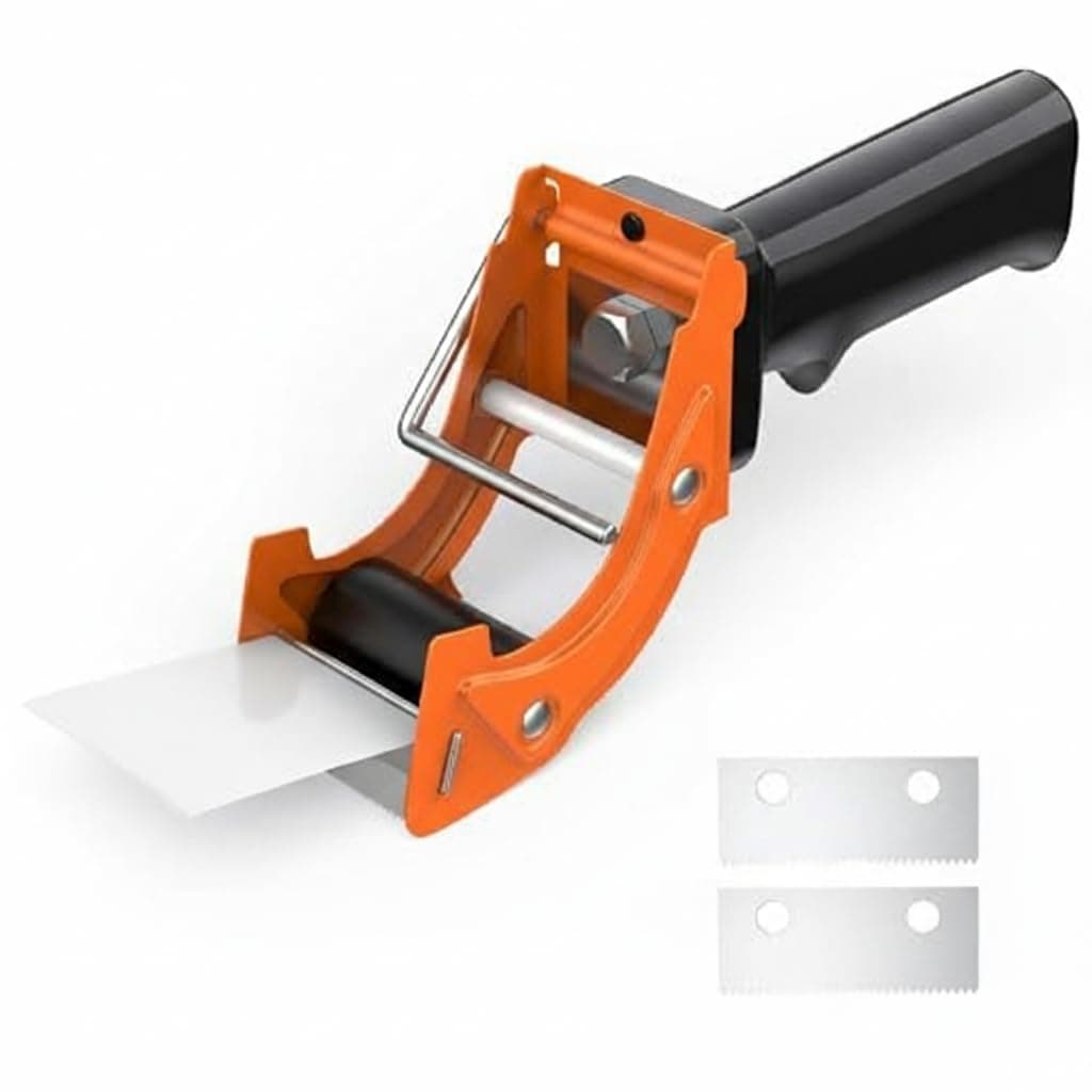 Fast Reload 2-Inch Tape Gun Dispenser, Packing and Packaging Sealing Cutter, Includes Extra Blade, Ergonomic Design, Smooth Dual Roller System, Suitable for Regular and Thick Tape (Orange)