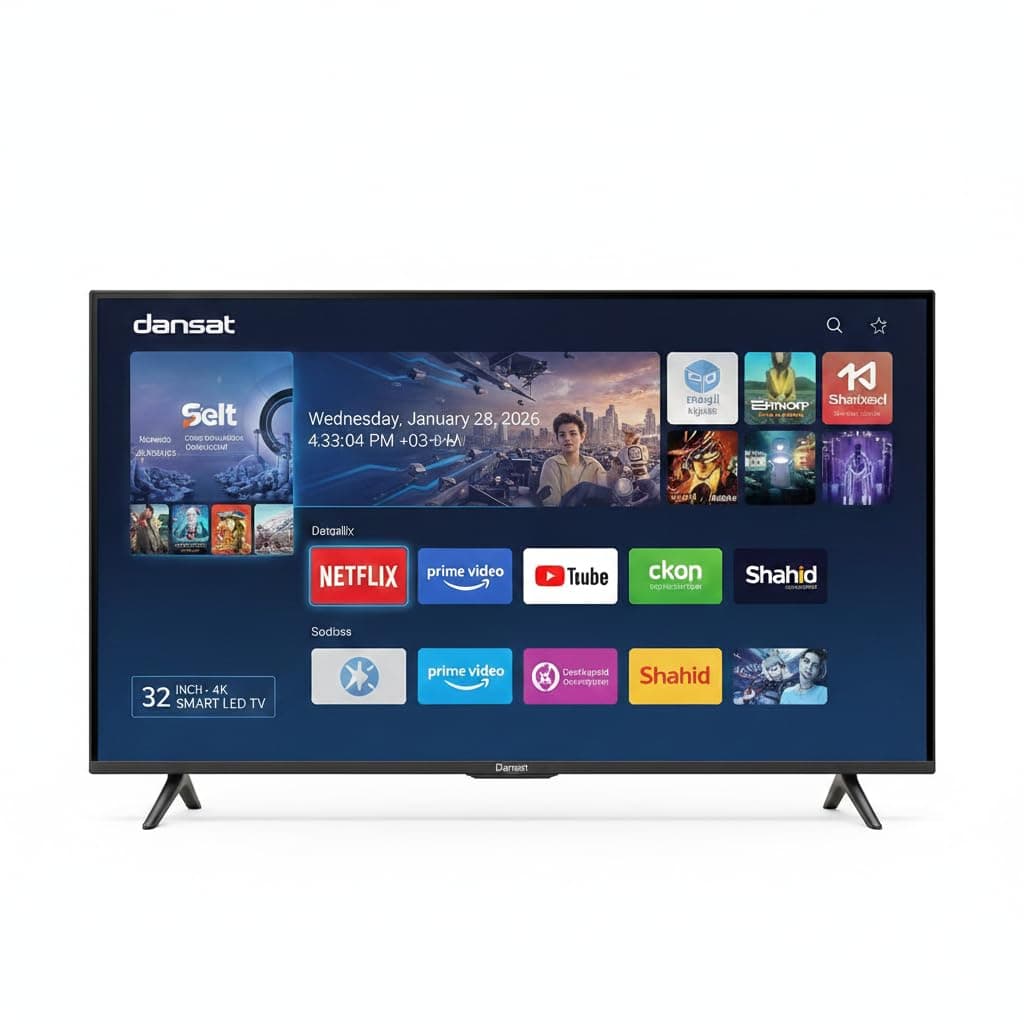 DANSAT 32in HDMI DTD32BH-S LED TV SMART with free wall mount