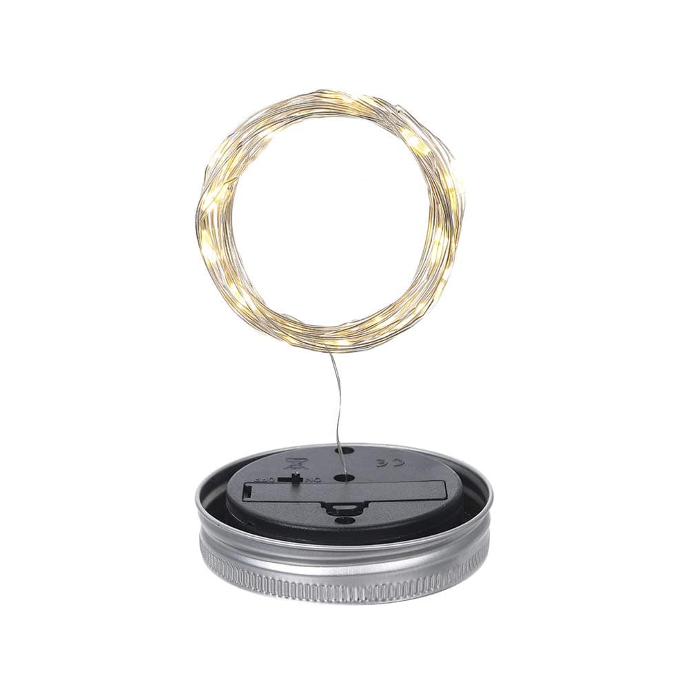 Fawoonu Mason Jar Solar Lantern Lights Waterproof Lid Lamp Fairy Light Copper Wire String Outdoor Decor Patio Garden Decor