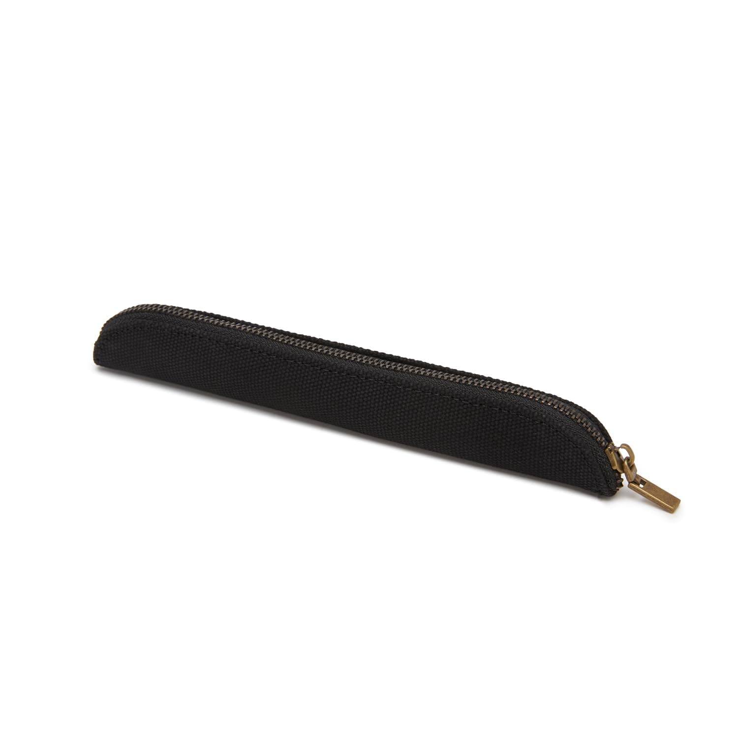 Slim Pencil Case Skinny Pen Case Pen Pouch (Canvas Black)