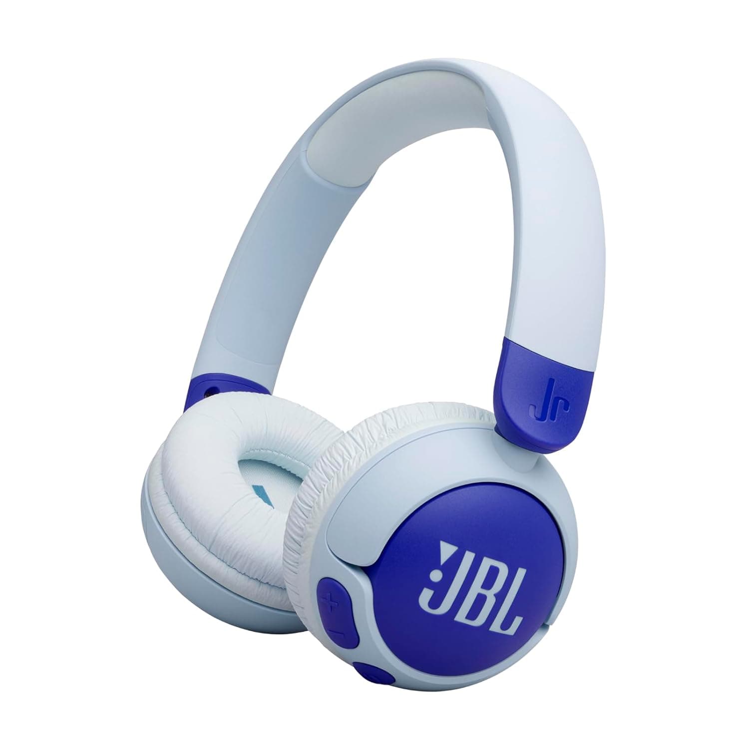 JBL Junior 320 BT, Wireless On-Ear Bluetooth Headphones for Kids with Built-In Mic, 50 Hours Playback, JBL Safe Sound, Low Volume, Easy Controls and Sticker Set, Blue