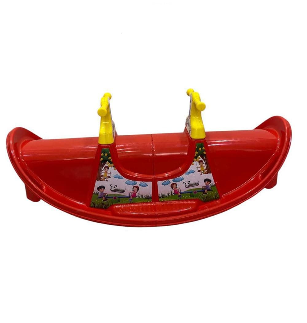Baby Boat See Saw Fun Rocker, Plastic Kiddie Seesaw, Play and Learn Toy for Kids and Children, Red ROO7