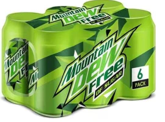 Mountain Dew Free Regular Soft Drink, 6 x 355 ml