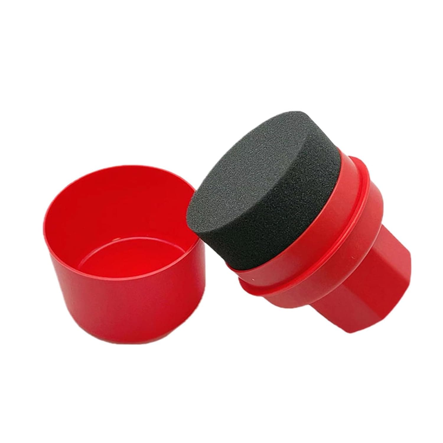 Foam Tire Scrubber, Wheel Shine Applicator Sponge Buff Pad with Grip Handle, 12x8.5cm Compact Auto Detailing Tool for Car, SUV, Sedan Tire Waxing, Polishing & Cleaning