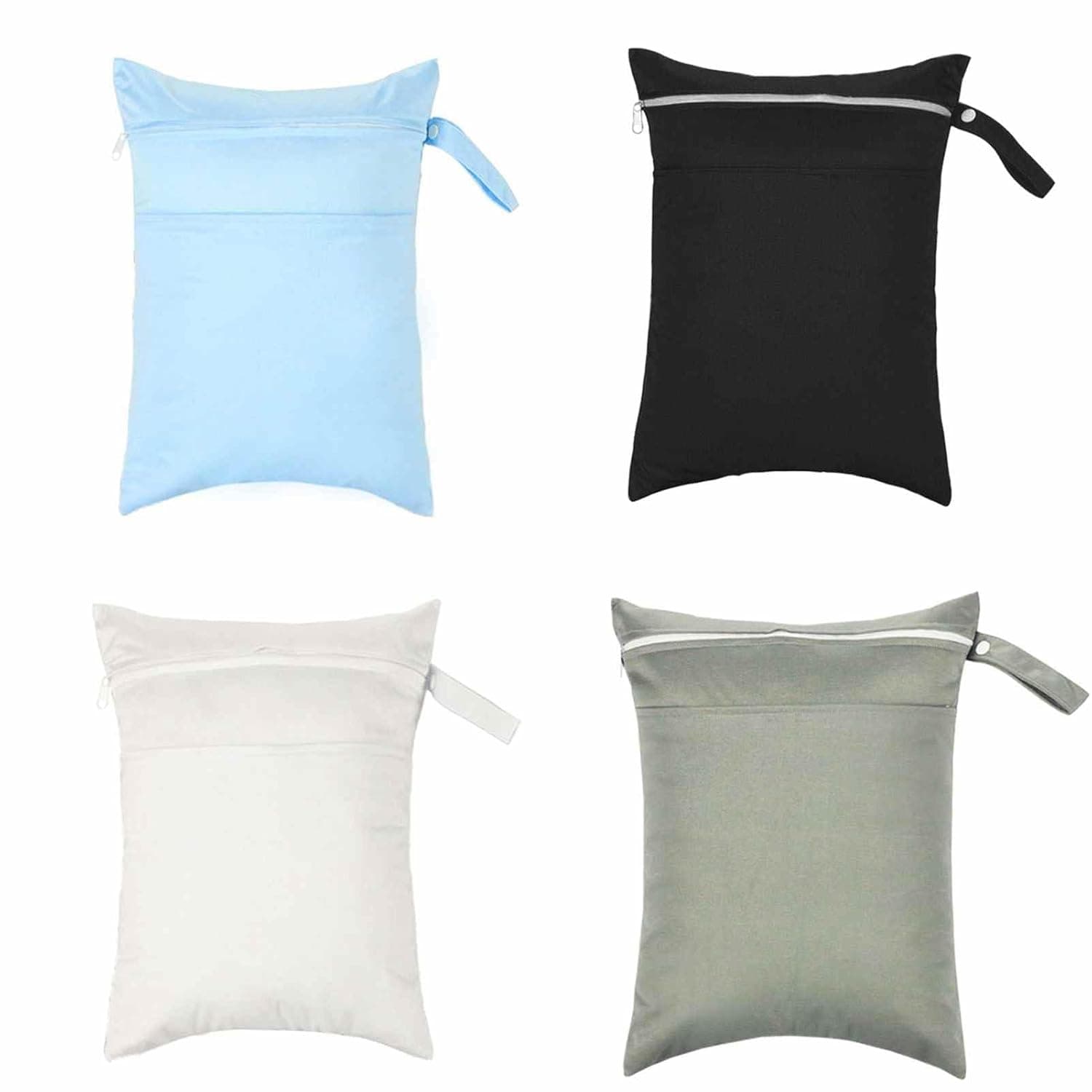 ViaGasaFamido Wet and Dry Bag, Waterproof TPU Diaper Bag with Two Compartments, Foldable Lightweight Storage for Swimwear, Fitness Equipment, Travel, 30 X 39.9 Cm (4PCS 30 * 40cm)