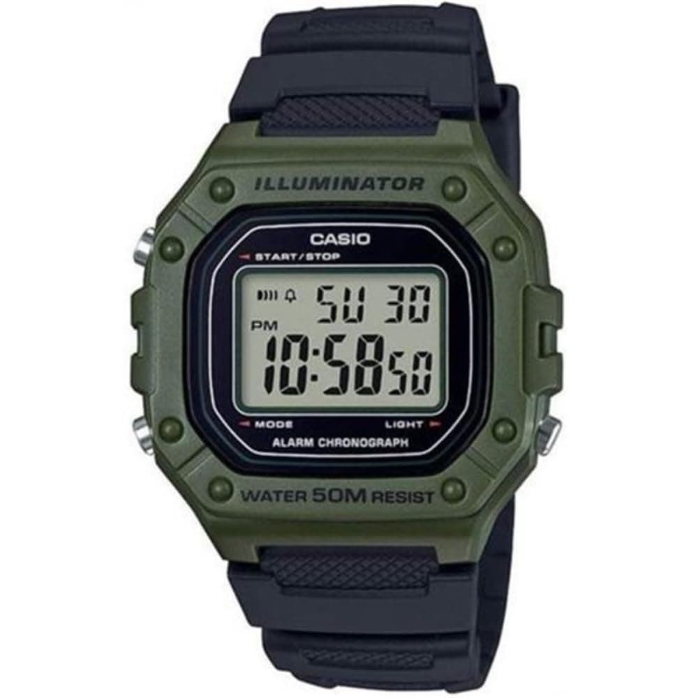 Casio Rectangle Digital Dial Watch and Resin Strap for Men