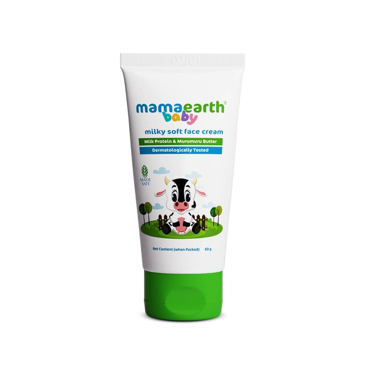 ماما إيرث - كريم وجه ناعم حليبي - 50 مل | Mamaearth Milky Soft Face Cream For Babies, 60 ml contains Murumuru Butter & Milk Protein