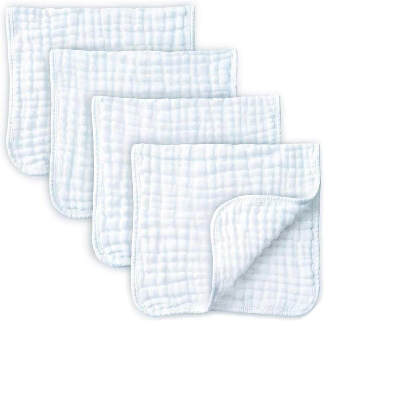 Joyzzz Muslin Burp Cloths, 4 Pack Premium Newborn Cotton Baby Burping Cloth, Extra Soft and Absorbent Burping Rags, Baby Spit up Rags for Boys and Girls Baby Essentials, Perfect Baby Registry Gift