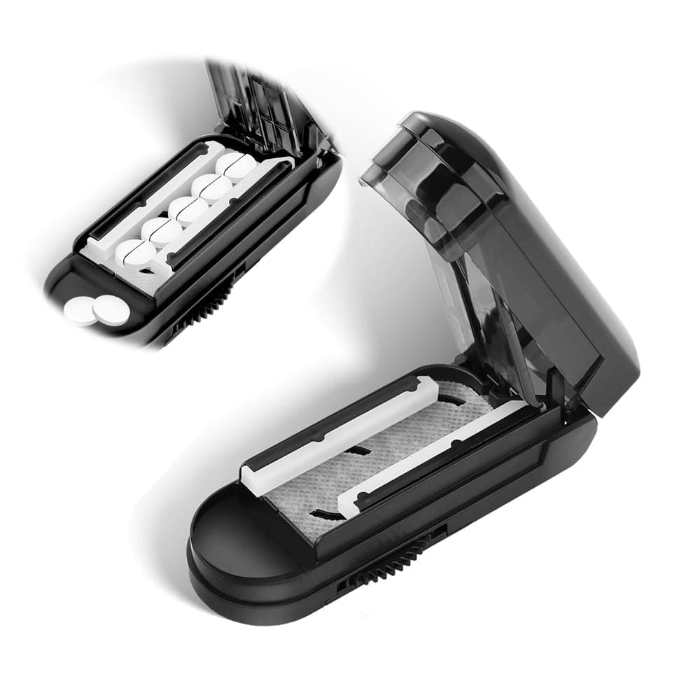 X Spring Pill Cutter Splitter, 2PCS Adjustable Medicine Cutter with Centering Device for Tiny Pills, Safe Pill Slicer for Vitamins and Supplements, Easy to Clean Design