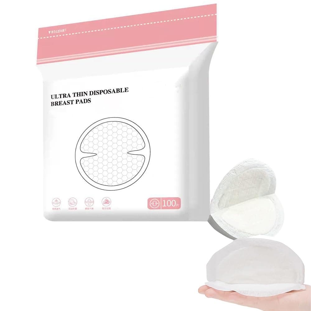 Breast Pads, 100pcs Disposable Soft Nursing Pads Breast Pads, Soft and Super Absorbent, Leak-Proof Portable Nipple Pads, Breastfeeding Essentials for Mom