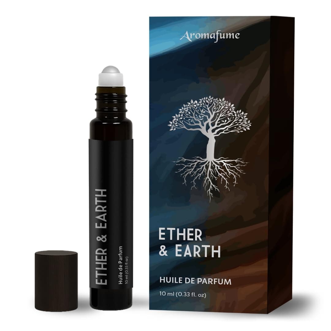 Ether & Earth | 10ml Perfume Oil Roll-On | Travel Size | Woody | Cardamom, Lemon & Sandalwood | Alcohol-Free, Clean | Luxury Scent | Long Lasting Fragrance | Aromafume