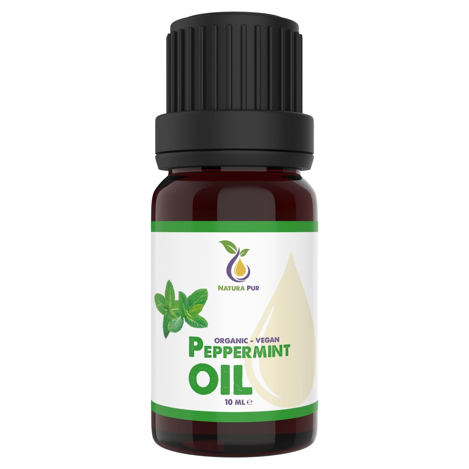 Peppermint Oil Organic 10 ml - 100% Natural Essential Oil, Vegan - Peppermint Oil (Mentha Piperita) Mint Oil - Aroma Diffuser Oil