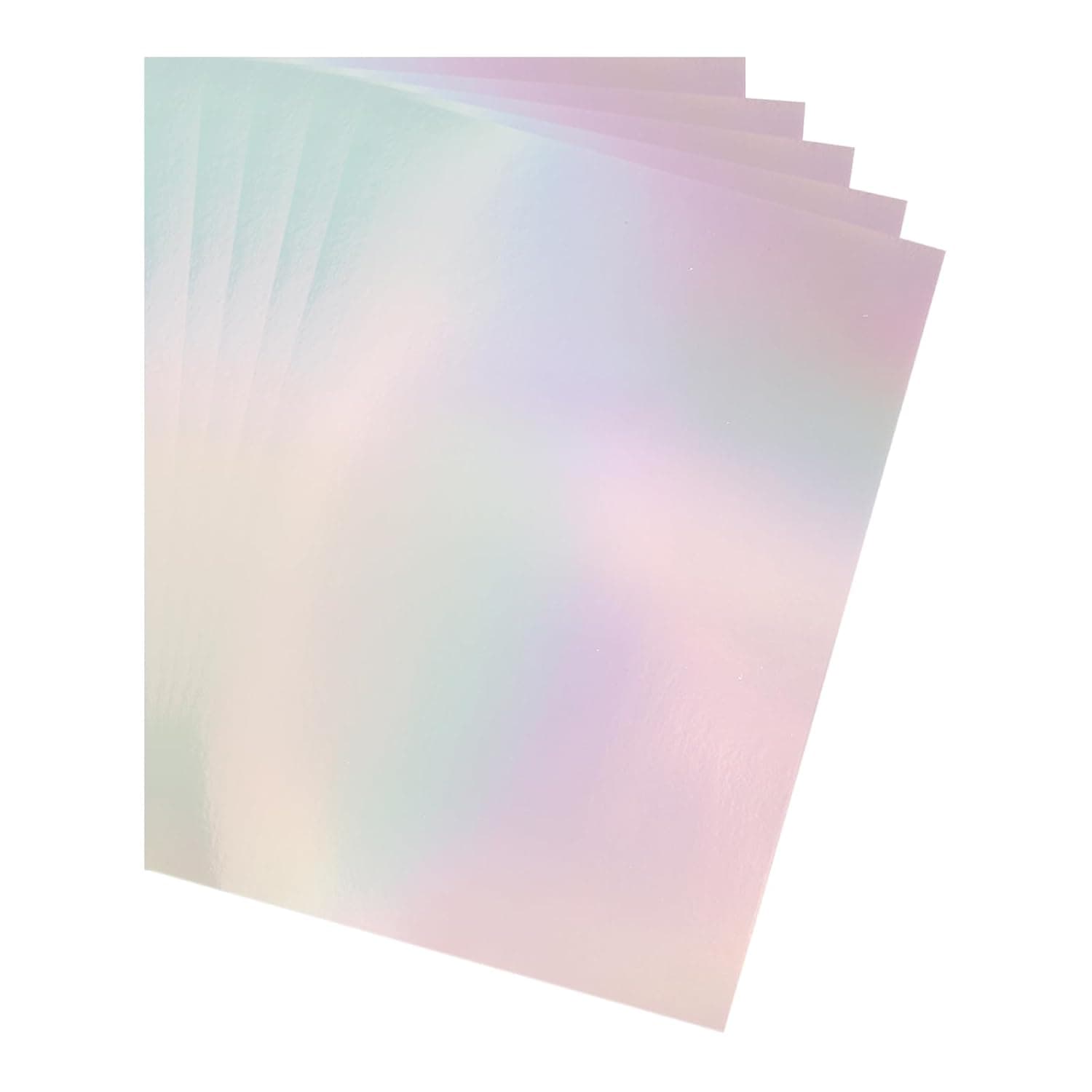 QUARKZMAN Pack of 10 Holographic Card Paper, 11.7 x 8 Inch Iridescent Paper Sheets, Shiny Reflective Plates for Gift Wrapping, DIY Card Making, Silver | For Gift Wrapping Crafts DIY Cards, Reflective Gloss, Iridescent