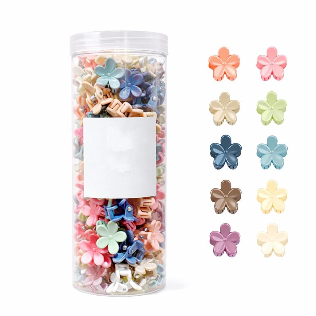 SYOSI 100 Pcs Mini Flower Hair Clips for Girls – Colorful Candy-Colored Flower Claw Clips, Small Hairpins for Party, Wedding, and Photography for Baby Girls Infants Toddlers