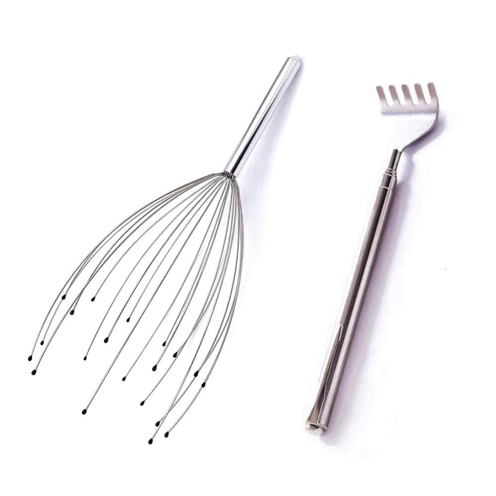 Scalp Massagers for Head and Back, 20 Fingers Handheld Head Massage Tools & Back Scratcher for Deep Relaxation and Stress Relief