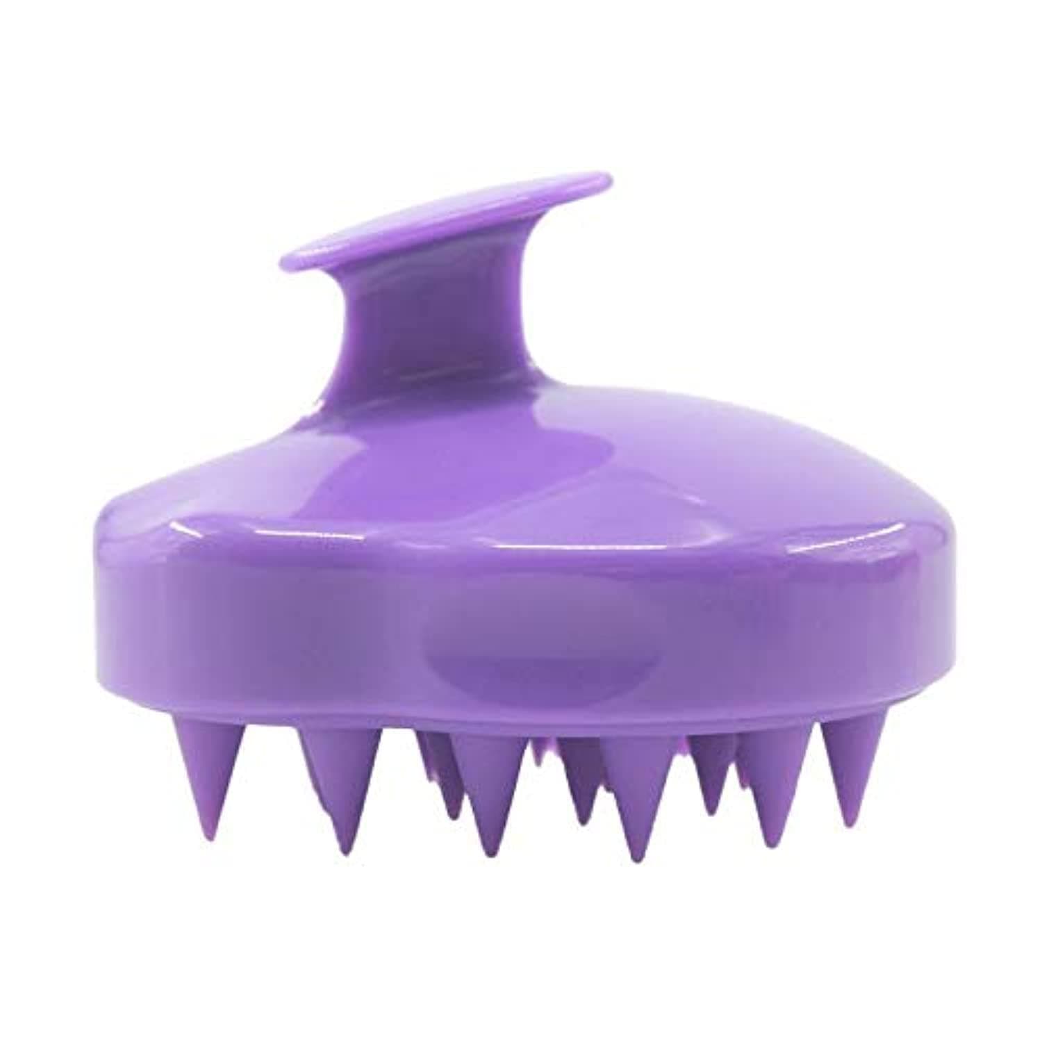 SCIENISH Silicone Head Massager Shampoo Scalp Exfoliator for Dandruff Removal Head Relaxation and Promotion of Hair Growth (Black)