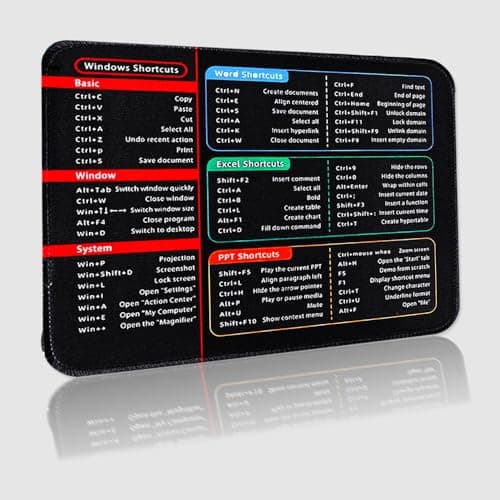 Office Shortcuts Mouse Pad Desktop Keyboard Shortcut Printing Mousepads