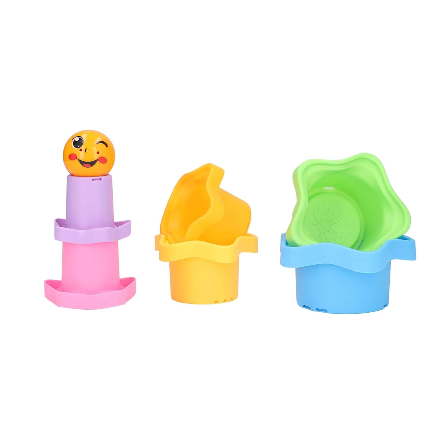Hidyliu Stackable Cup Set, Colorful Educational Nesting Toys, Encourage Kids Motor Skills from 6 Months and Up, Safe Plastic Material, 6 Pieces